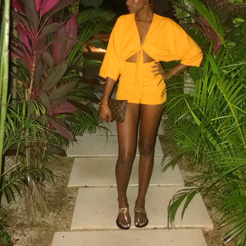 One piece shorts jumpsuit